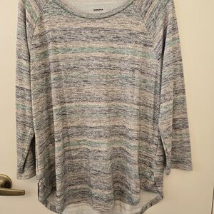 Sonoma Women's Multicolor Striped Long Sleeve Tee